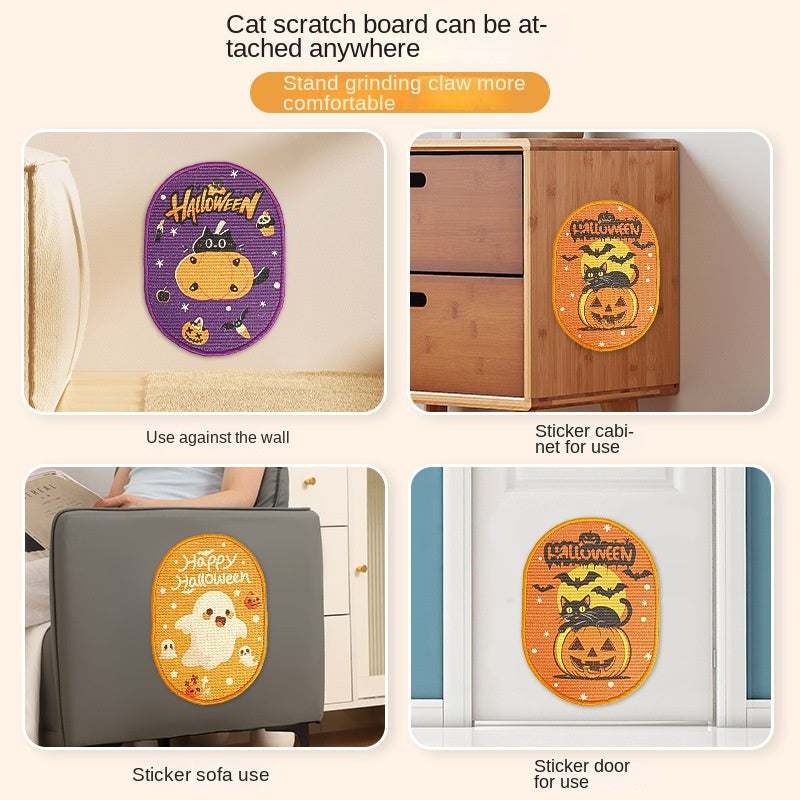 New Halloween Christmas Tree Cartoon Cat Scratcher Durable Non-Shedding Wall-Mounted Cat Claw Sharpening Sisal Scratching Board