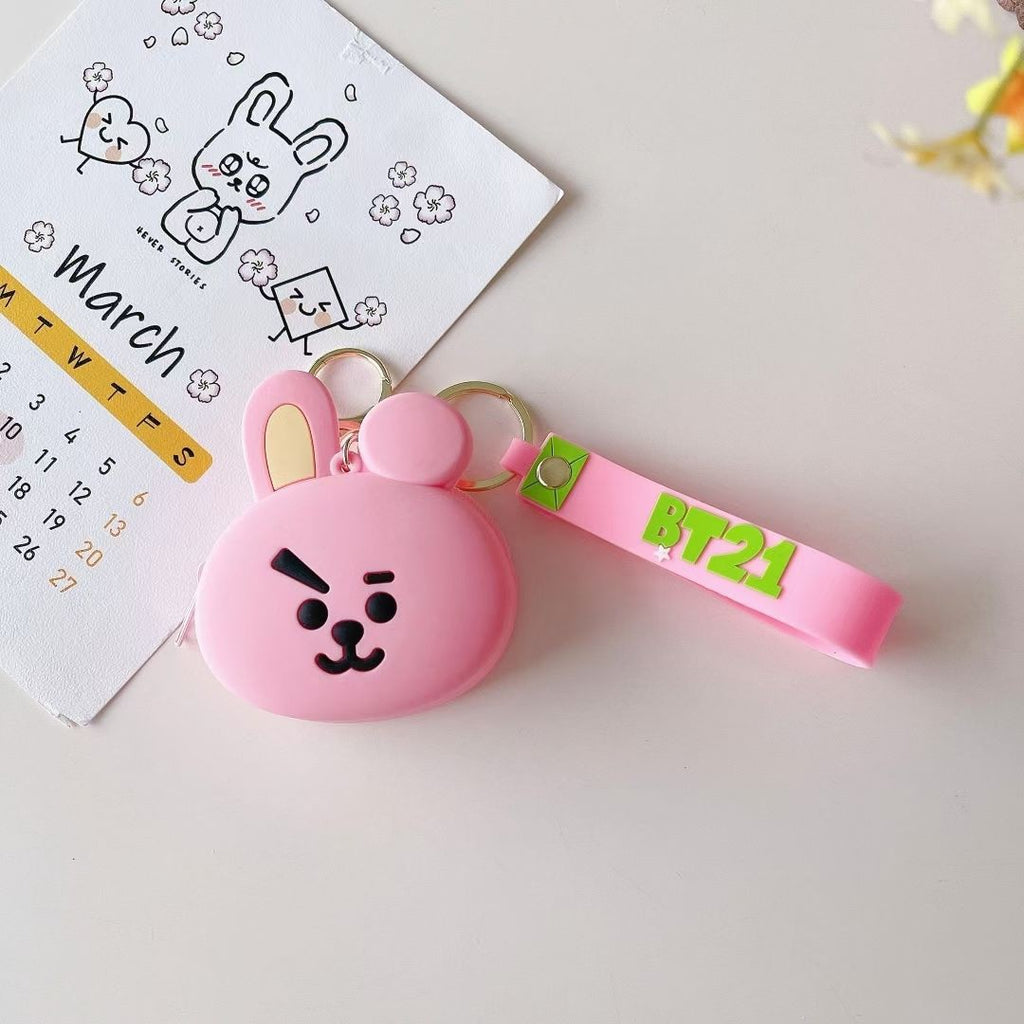 Bulletproof Youth League Coin Purse BT21 Wallet Silicone Creative Coin Purse Student Loose Paper Bag Key Chain Coin Purse