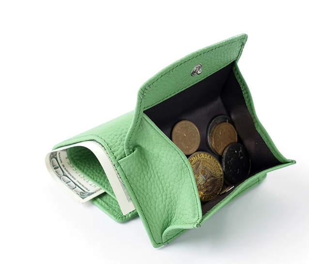 Genuine Leather Small Wallet RFID Coin Purse Money Clip