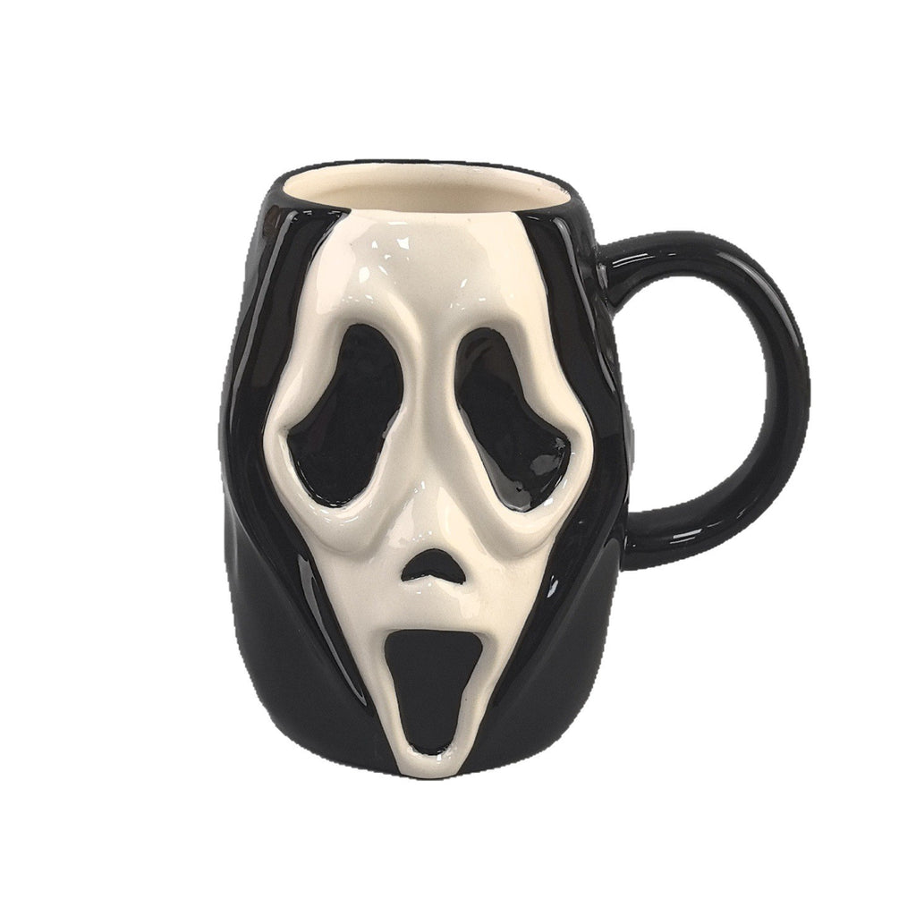 Halloween Atmosphere Funny Ghost Face Ceramic Cup Desk Decoration, Fun Ghost Face Halloween Decor Prop