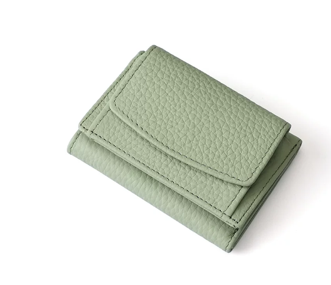 Genuine Leather Small Wallet RFID Coin Purse Money Clip