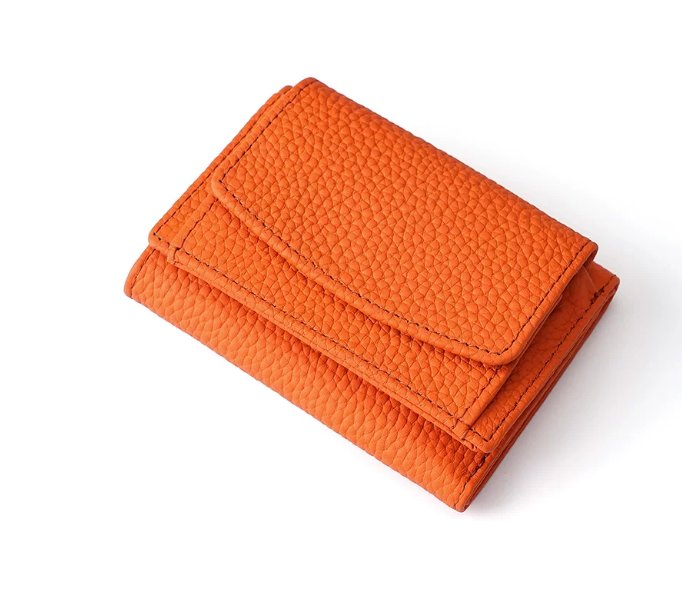 Genuine Leather Small Wallet RFID Coin Purse Money Clip