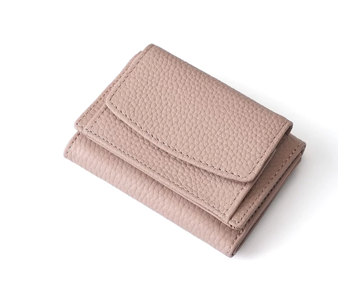Genuine Leather Small Wallet RFID Coin Purse Money Clip