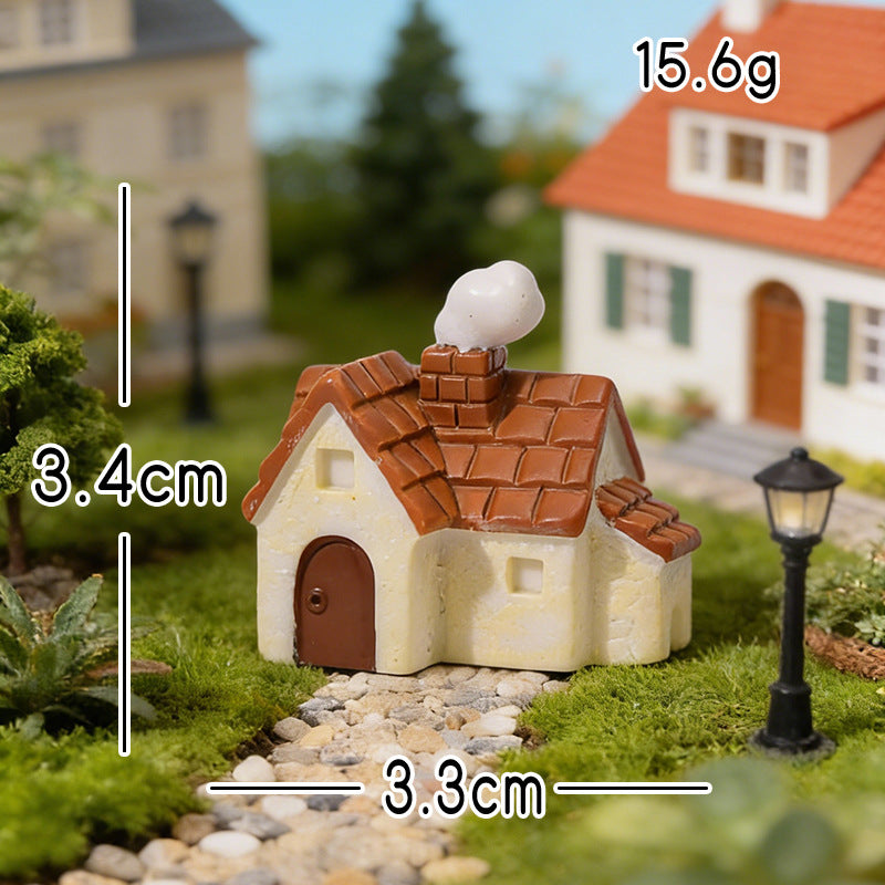 Miniature Landscape Creative Simulation Cartoon Castle House Garden Decoration DIY Ornament Moss Elegant Small Decorative Item