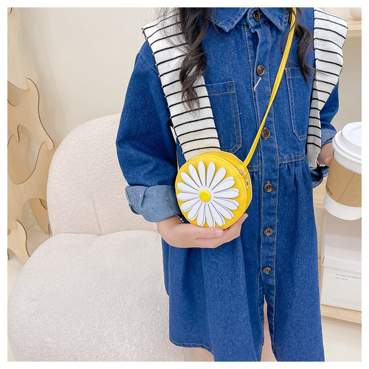 Children's Coin Purse New Korean Version Girl Messenger Bag Princess Shoulder Bag Fashion Sun Flower Mini Bag