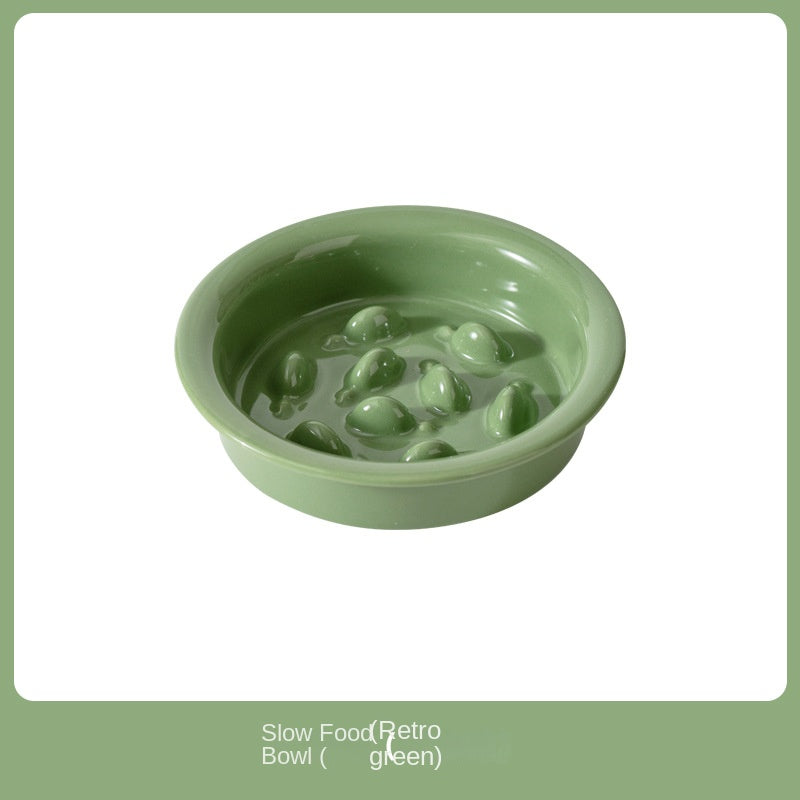 Ceramic Slow Feeding Elevated Cat Bowl Neck Support Cat Food Bowl Pet Ceramic Water Bowl for Cats and Dogs
