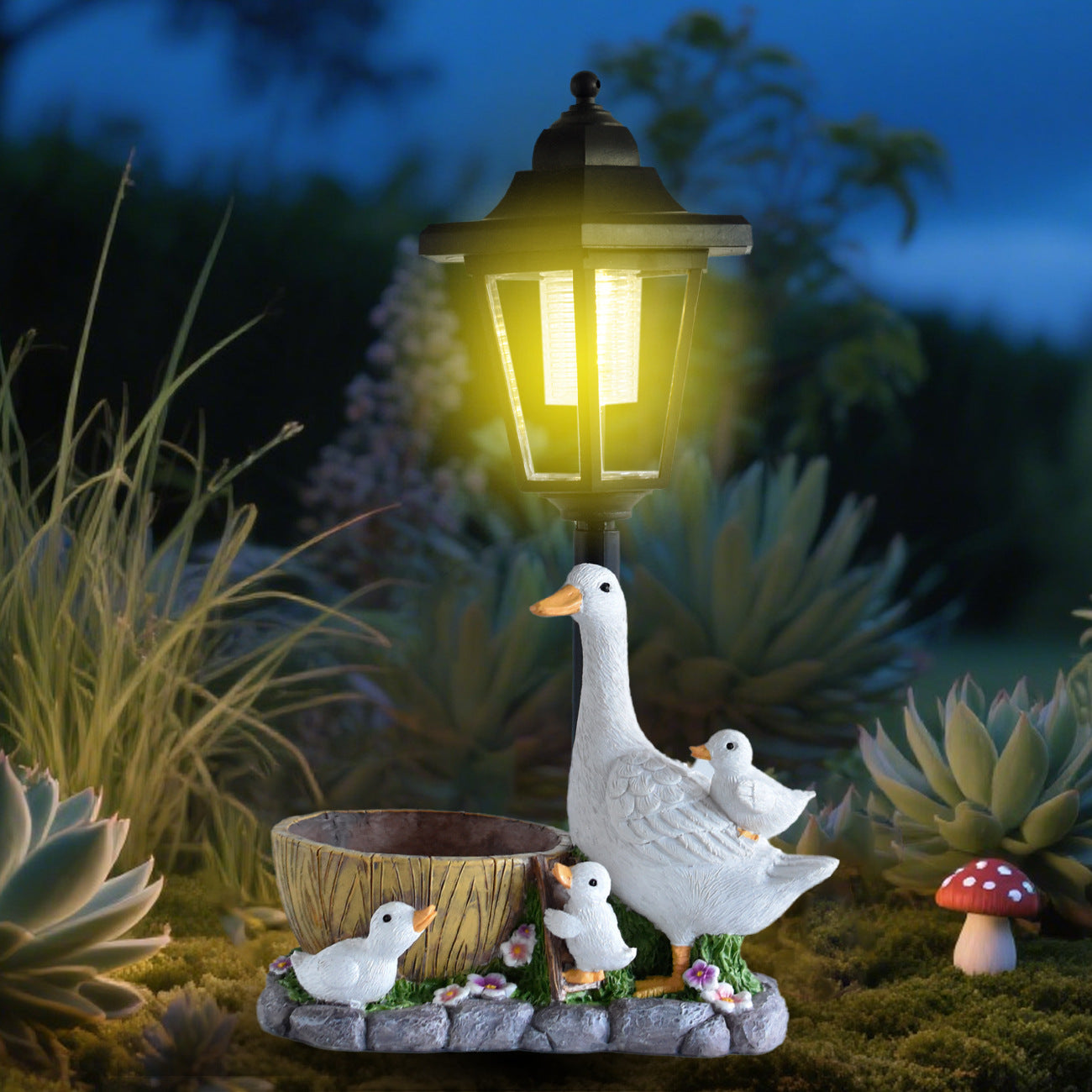 Realistic White Duck Decoration Outdoor Garden Solar Light Ornament for Villa and Courtyard Creative Decor