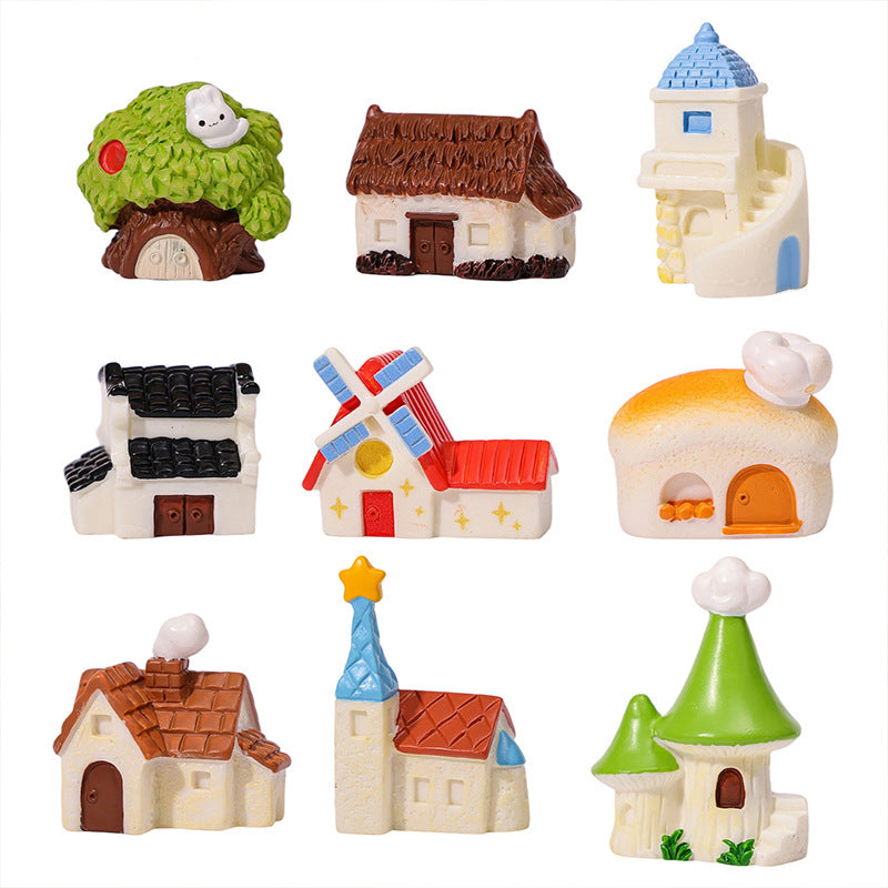 Miniature Landscape Creative Simulation Cartoon Castle House Garden Decoration DIY Ornament Moss Elegant Small Decorative Item