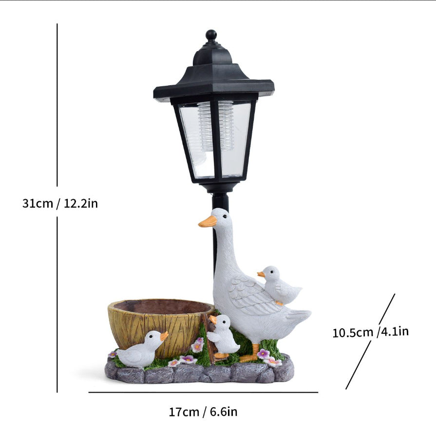 Realistic White Duck Decoration Outdoor Garden Solar Light Ornament for Villa and Courtyard Creative Decor