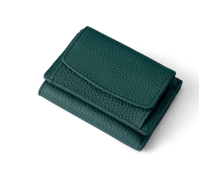 Genuine Leather Small Wallet RFID Coin Purse Money Clip