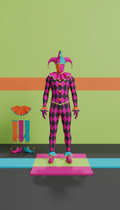 Neon Magenta Harlequin Costume Set